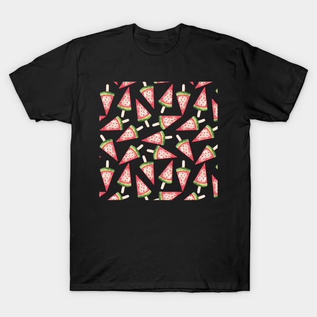Picnic Watermelon Slices in Retro Colors T-Shirt by DesignIndex